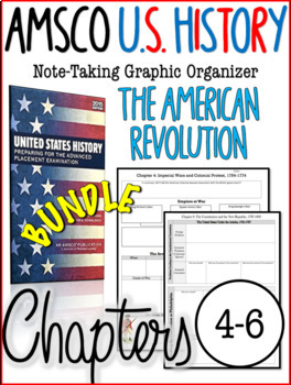 Preview of AMSCO U.S. History Graphic Organizer American Revolution Chapters 4, 5, & 6