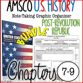 Preview of AMSCO U.S. History Graphic Organizer Chapter 7, 8, & 9 (Post-Rev. Republic)