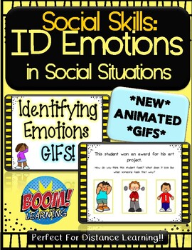 Preview of NEW *ANIMATED GIFS* Identifying Emotions in Social Situations-BOOM CARDS