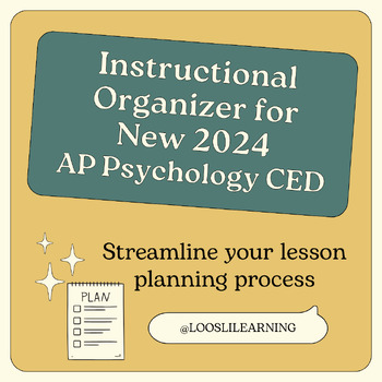 Preview of NEW AP Psychology CED Digital Instructional Planning Organizer (2024+)