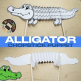 NEW! Alligator Chopstick Puppet Craft, Crocodile (4 pages)