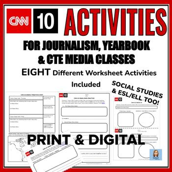 Preview of CNN 10 Worksheets for Journalism, YB, CTE Media & Social Studies Too!