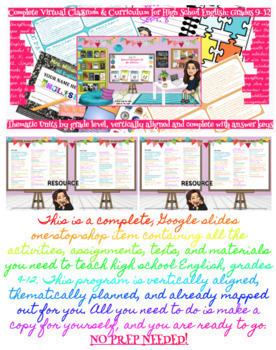 Preview of NEW Complete Digital Curriculum Virtual Classroom High School English 9-12
