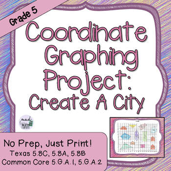 Preview of 5th Coordinate Graphing Project Create a City 5.8C 5.8A 5.8B 5.G.A.1 5.G.A.2