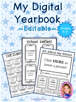 Preview of NEW ~EDITABLE~ K-2 Digital Yearbook- Distance Learning!