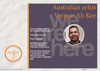 Preview of NEW!!! Engaging class notes on Contemporary Aboriginal artist Vernon Ah Kee