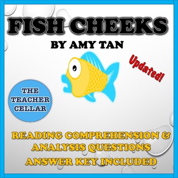 Preview of NEW Fish Cheeks: Lesson, Reading Guide Q&As, Worksheets, Bell Ringers + More!