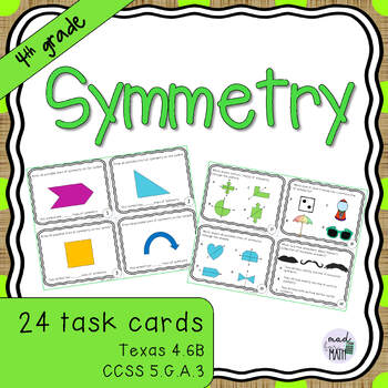 Preview of 4th Grade Symmetry Differentiated Task Cards 4.6B & 4.G.A.3