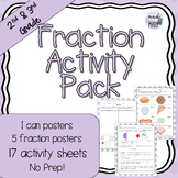 NO PREP! Fraction Activity Pack 2nd 3rd Grade 2.3A 2.3B 2.