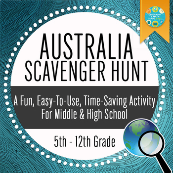Preview of NEW! Australia Geography — Australia Scavenger Hunt