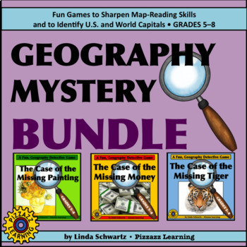 Preview of GEOGRAPHY MYSTERY BUNDLE • 3 GAMES OF STATE AND WORLD CAPITALS