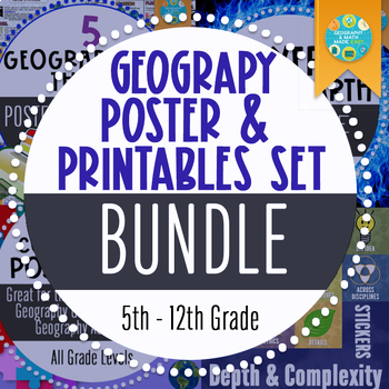 Preview of NEW! Geography Poster, Printables, and Chart Set