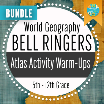 Preview of 180 DAYS of Geography Warm-Ups & Bell Ringers PowerPoint BUNDLE Atlas Activities