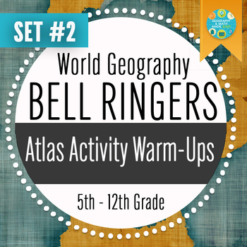 Preview of NEW! Geography Warm-Ups & Bell Ringers PowerPoint for Beginning of Class (Set 2)