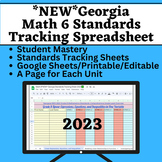 NEW! Georgia 6th Grade Math Standards Student Data Trackin