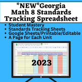NEW! Georgia 8th Grade Math Standards Student Data Trackin