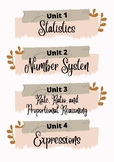 NEW Georgia K-12 Mathematics Standards Unit Titles Noteboo