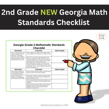 Preview of NEW Georgia Math Standards Checklist | Grade 2 Math Standards Checklist