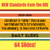 NEW Georgia MATH Standards 7th Grade Daily Slides