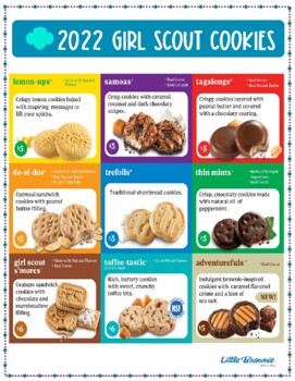 NEW Girl Scout Cookie Flyer Poster Sign 2022 LBB Little Brownie Baker