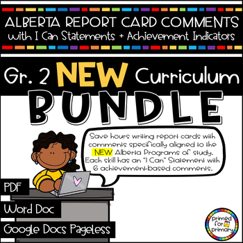 Preview of NEW Grade 2: Alberta Report Card Comments | Editable with I Can Statements