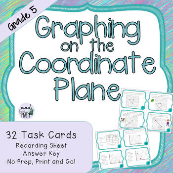 Preview of 5th Graphing on Coordinate Plane Task Cards 5.8C, 5.8A, 5.8B, 5.G.A.1, 5.G.A.2