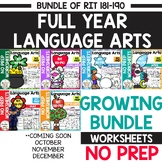 NEW!! Growing Bundle: Worksheets English Language Arts RIT