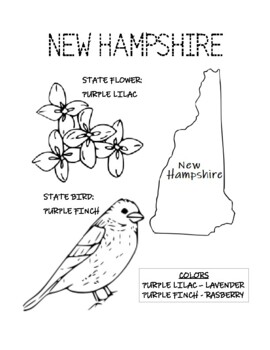 new hampshire state bird and flower coloring page by interactive printables