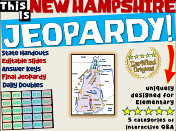 Preview of NEW HAMPSHIRE STATE JEOPARDY GAME! handouts, answer keys, interactive game board
