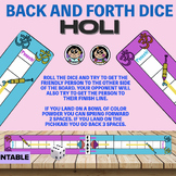 NEW! Holi Back and Forth Dice Game (2 pages) Board Game Race