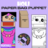 Holi Paper Bag Puppet Craft | India Coloring | Holi Activi