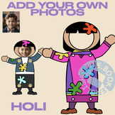 Holi Split Pin String Puppet Craft |  Coloring Paper