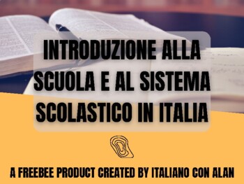 Preview of New Italian Freebie Introduction to School in Italy!