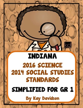 Preview of Indiana Standards: Simplified for First Grade Science and Social Studies