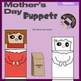 NEW! Mom Paper Bag Puppet Craft | Mother's Day Coloring Ac