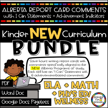 Preview of NEW Kindergarten Curriculum: Alberta Report Card Comments | Editable with I Can