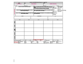 Preview of NEW!! Kindergarten MATH LESSON PLAN FLORIDA STANDARDS Template: Drop down boxes