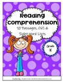 NEW!!! Kindergarten Reading Passages: Comprehension, CVC a