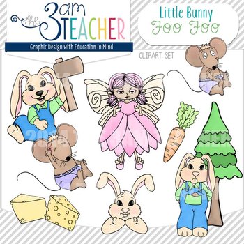 NEW! Little Bunny Foo Foo Clip Art Set!! by The 3am Teacher | TPT