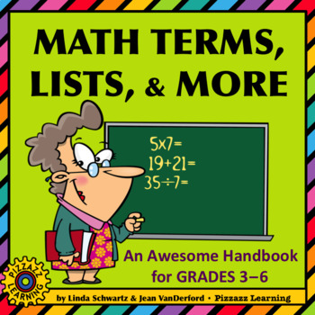 Preview of MATH TERMS, LISTS, & MORE • An Awesome Handbook  • Grades 3–6