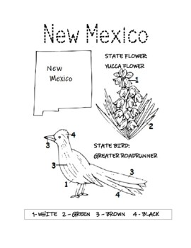 new mexico state bird and flower coloring page by interactive printables