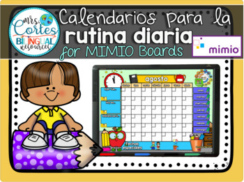 Preview of Morning Calendars For MIMIO Board- Calendarios para la rutina diaria