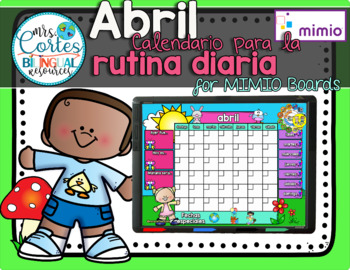 Preview of Morning Calendar For MIMIO Board - Abril (Primavera)