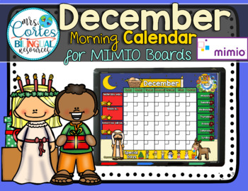 Preview of Morning Calendar For MIMIO Board - December (Holidays Around the World)