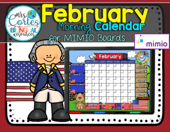 Preview of Morning Calendar For MIMIO Board - February (President's Day)