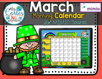 Preview of Morning Calendar For MIMIO Board - March (St. Patrick's Day)