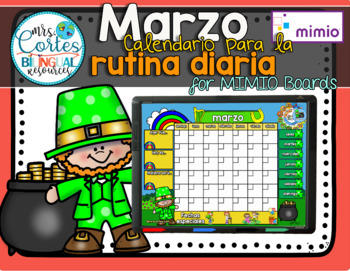 Preview of Morning Calendar For MIMIO Board - Marzo (Día de San Patricio)