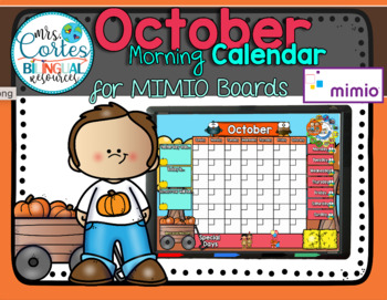 Preview of Morning Calendar For MIMIO Board - October (Fall)