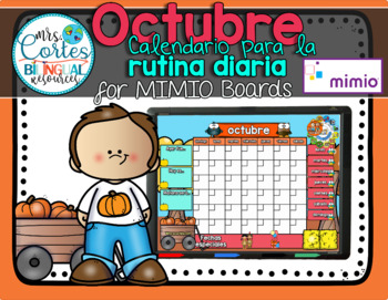 Preview of Morning Calendar For MIMIO Board - Octubre (Otoño)