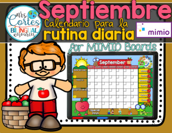 Preview of Morning Calendar For MIMIO Board - Septiembre (Manzanas)